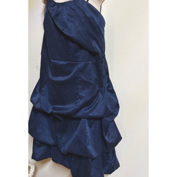 Torrid One Shoulder Balloon Dress Women's 24W Navy Leopard Print Tea Length - Picture 4 of 9